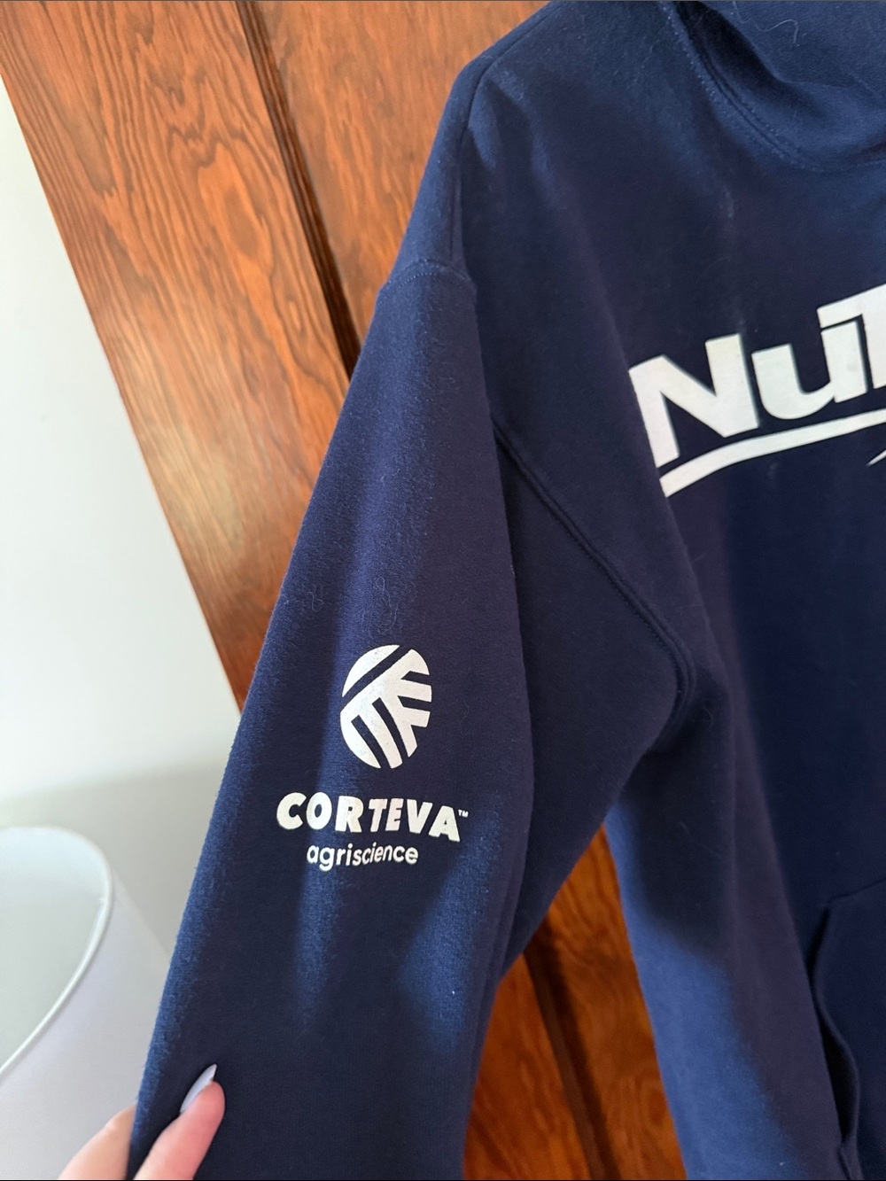 Unisex Navy Logo Hoodie - Picture 2 of 3